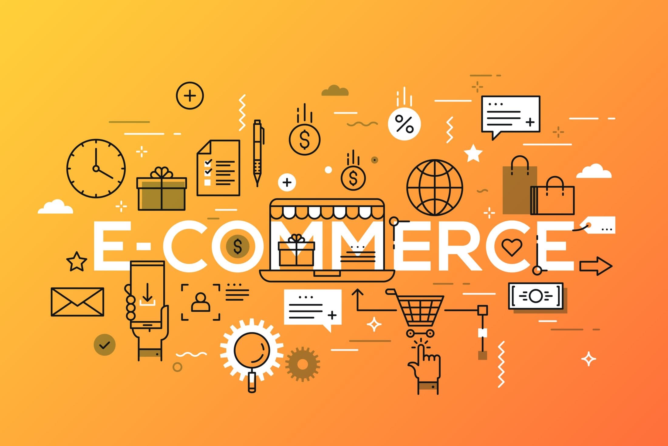 Ecommerce shopping cart and online retail concept